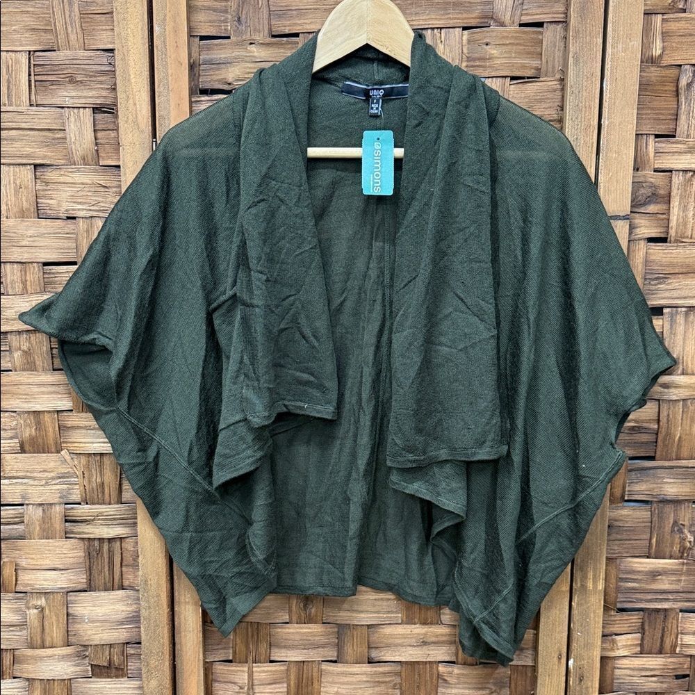 Uniq Green Open-Front Cardigan